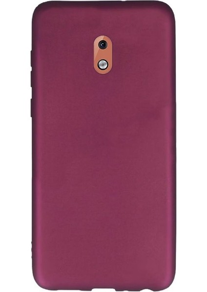 Nokia 1 Plus Kılıf Premier Silikon Esnek Arka Koruma Mürdüm
