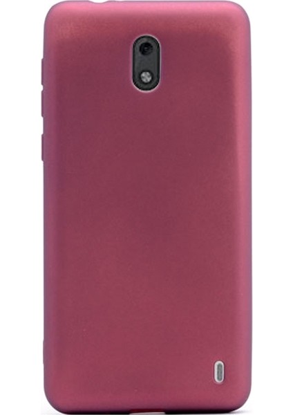 Nokia 2 Kılıf Premier Silikon Kılıf+Nano Glass Koruyucu Mürdüm