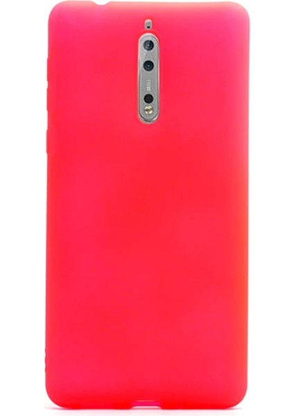 Nokia 8 Kılıf Premier Silikon Kılıf Mat Silikon Kılıf Pembe