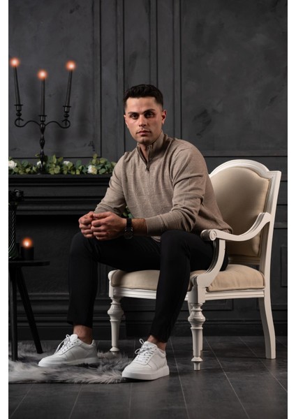 Regular Fit Yarım Balıkçı Yünlü Erkek Triko Kazak