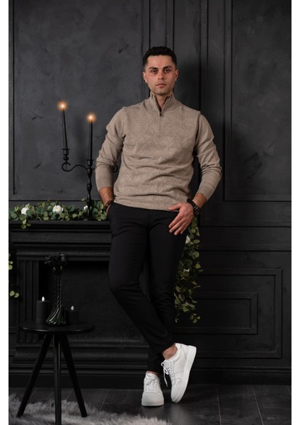Regular Fit Yarım Balıkçı Yünlü Erkek Triko Kazak fiyatları