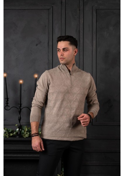 Regular Fit Yarım Balıkçı Yünlü Erkek Triko Kazak fırsatları