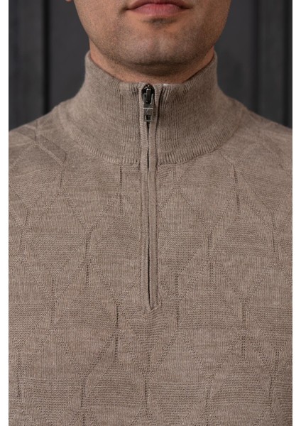 Regular Fit Yarım Balıkçı Yünlü Erkek Triko Kazak indirimleri