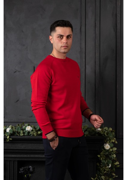 Regular Fit Bisiklet Yaka Pamuklu Erkek Triko Kazak modelleri