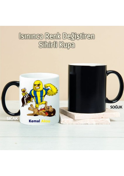 Güçlü Fener Bahçe Kanarya Kişiye Özel Sihirli Kupa Pı144