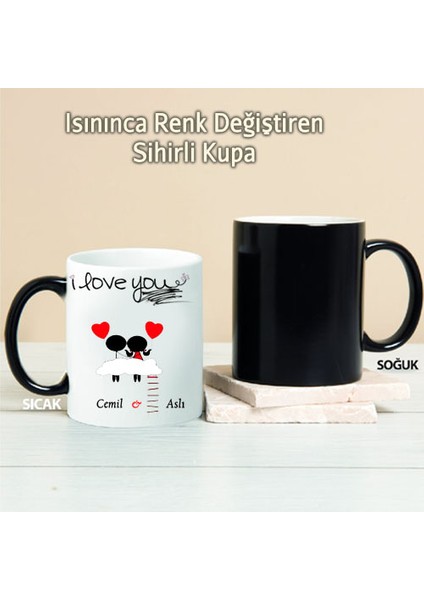I Love You Kişiye Özel Sihirli Kupa Pı165