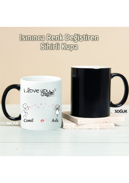 I Love You Kişiye Özel Sihirli Kupa Pı160
