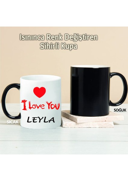 I Love You Kişiye Özel Sihirli Kupa Pı16