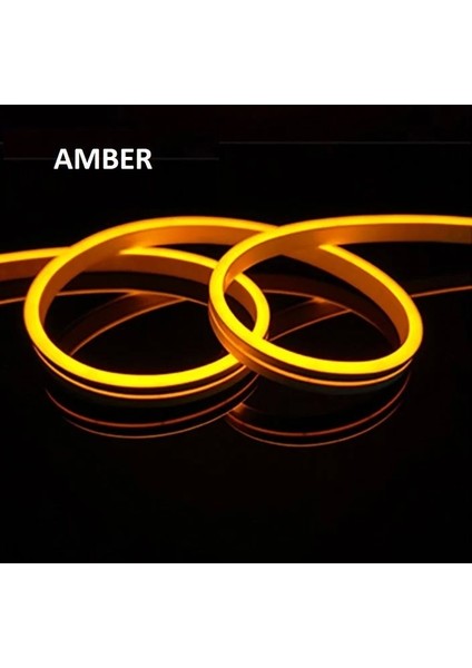 Tak Çalıştır 12V Neon Esnek Şerit LED 3mt Amber
