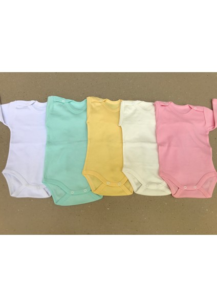 Uzun Kollu Çıtçıtlı Bebek Badisi Düz Renk Zıbın (5'li Paket) 0-48 Ay Arası fiyatları