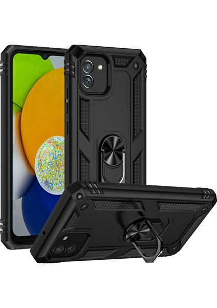 Samsung Galaxy A03 Kılıf Ultra Korumalı Yüzüklü Manyetik Vega Kapak