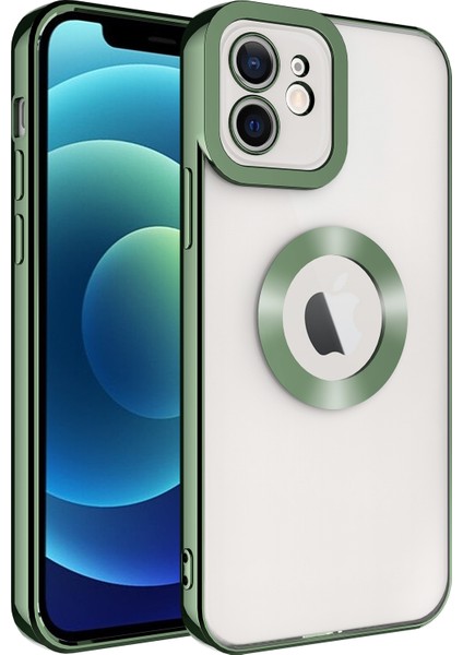 Apple Iphone 11 Kılıf Renkli Kenarlı Parlak Logosu Açık Omega Silikon