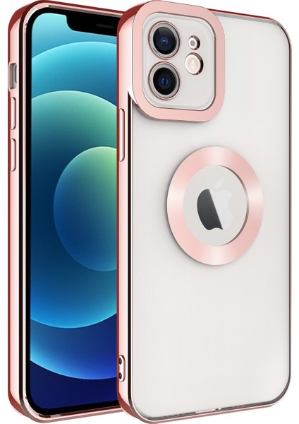 Apple Iphone 11 Kılıf Renkli Kenarlı Parlak Logosu Açık Omega Silikon