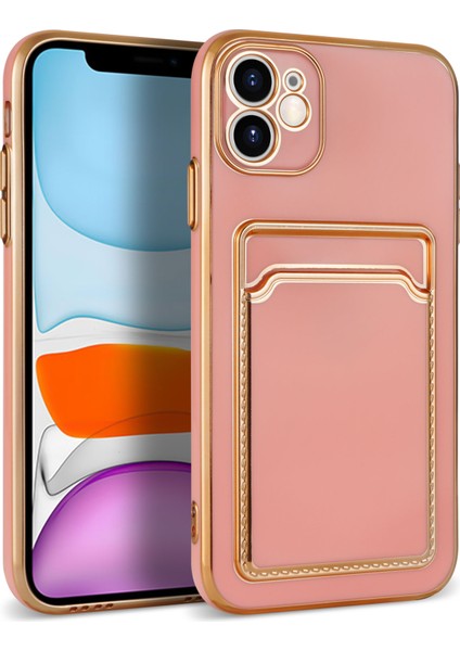 Apple Iphone 11 Kılıf Kart Koymalı Parlak Bark Silikon