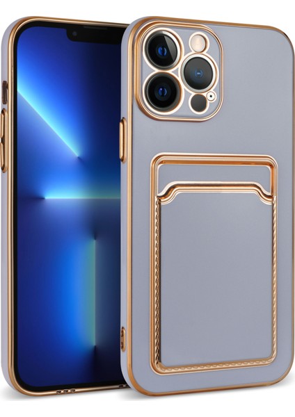 Apple Iphone 13 Pro Kılıf Kart Koymalı Parlak Bark Silikon