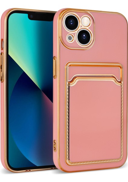 Apple Iphone 13 Kılıf Kart Koymalı Parlak Bark Silikon