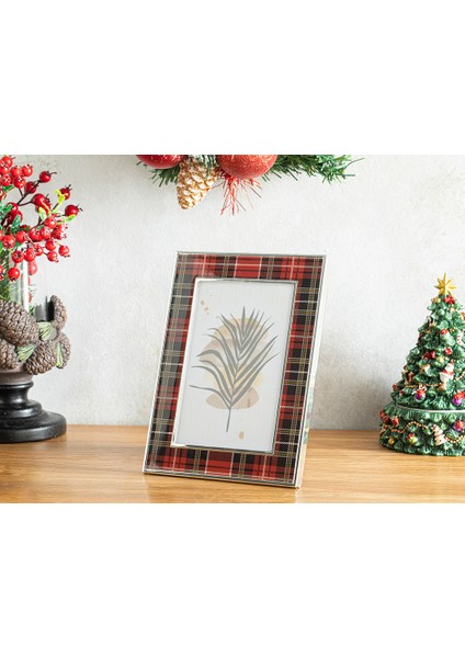 Yılbaşı Plaid Çerçeve 10 x 15 cm Bordo