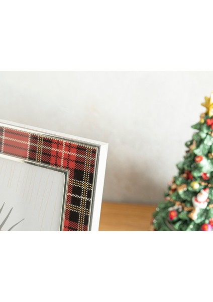 Yılbaşı Plaid Çerçeve 10 x 15 cm Bordo fiyatları