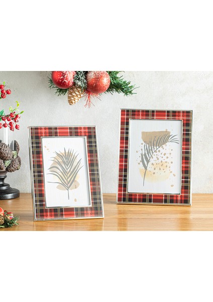 Yılbaşı Plaid Çerçeve 10 x 15 cm Bordo modelleri