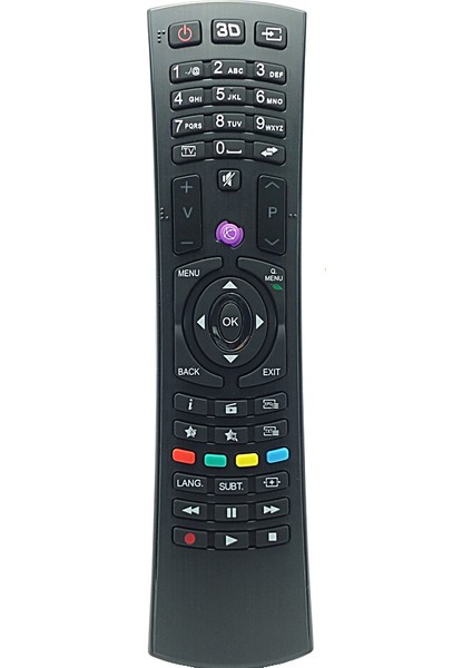 Vestel 49UA9400 3D LCD - LED Tv Kumanda (RCA4890-30089290-M7485600352X) 3D Mor Tuşlu Uzun