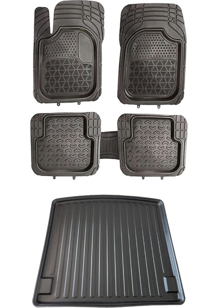Dacıa Duster Suv (4x4) Siyah 2010 Araca Uyumlu Bagaj Havuzu ve 3D Derin Havuzlu Siyah Paspas Seti