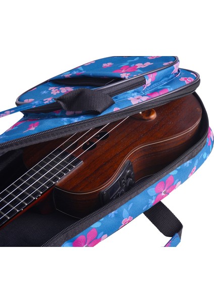 04 Serisi Tenor Ukulele Çantası - Hibiscus Mavi fırsatları