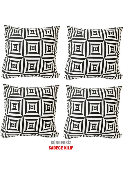 Kırlent Yastık Kılıfı Vip Yastık Kılıfı 4 ADET-43X43 Cm(Hipnoz)