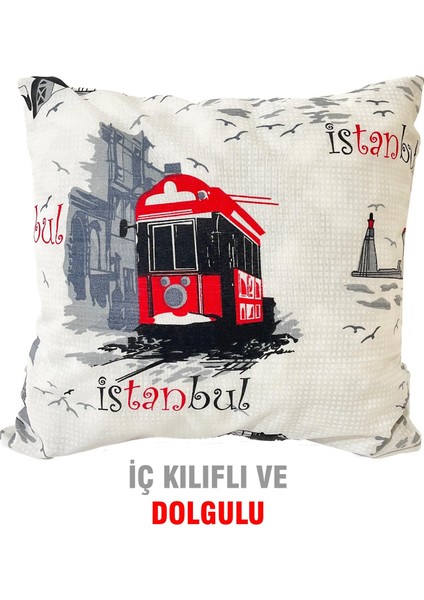 Kırlent Yastık Dolgulu Fermuarlı Vip Yastık 4 ADET-43X43 Cm(Istanbul) fiyatları