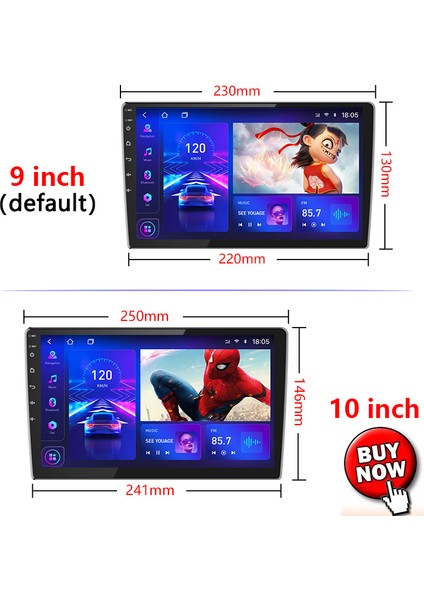 9 inch Universal 2Din Double Android 13 / 2+32gb. Oto 4core Multimedya Ekran ve Arkası Kısa ince kasa yeni fırsatları