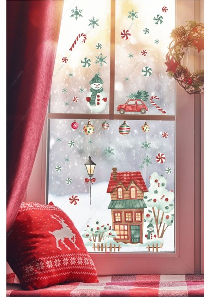 Şeker Yılbaşı Noel, Cam, Duvar Sticker