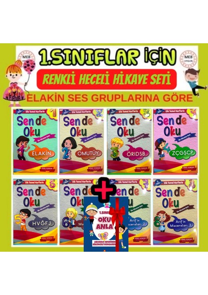 Sen De Oku "Elakin Ilk Okuma Seti 8 Kitap"+OKU ANLA KİTABI HEDİYELİ
