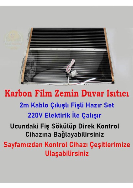Karbon Isıtıcı Film 175X80 cm Hazır Kablo Fişli Kafes Kümes Isıtıcı modelleri