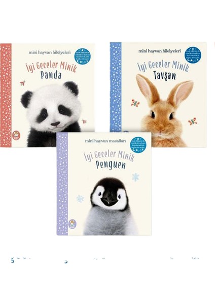 Mini Hayvan Masalları 3 Kitap - Tavşan - Panda - Penguen