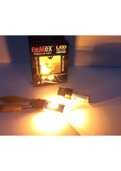 Platinum T20-7443-15W- Dipsiz Tek Duy Led Ampul Koyu Turuncu - Mercekli 3030 Chip 21Smd Ultra Parlak