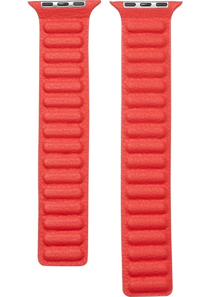 Apple Watch Ultra 49 mm Için Kademelı Manyetik Deri Leather Kayış-Kordon