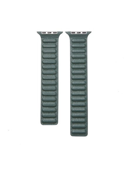 Apple Watch Ultra 49 mm Için Kademelı Manyetik Deri Leather Kayış-Kordon