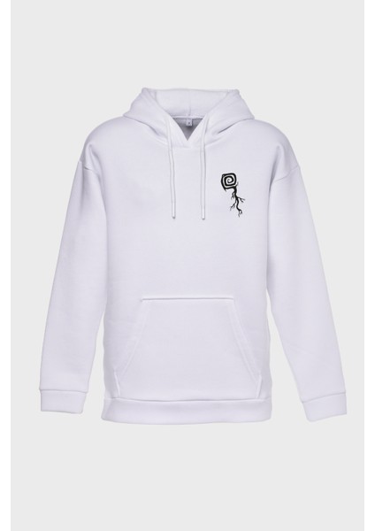 Radici Minimal Baskılı Kapüşonlu Üç İplik Sweatshirt Oversize Hoodie