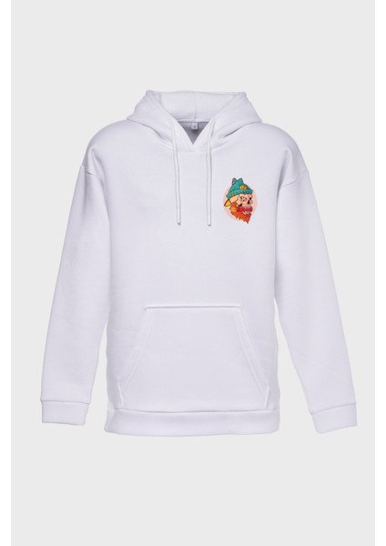 Dinamit Minimal Baskılı Kapüşonlu Üç İplik Sweatshirt Oversize Hoodie