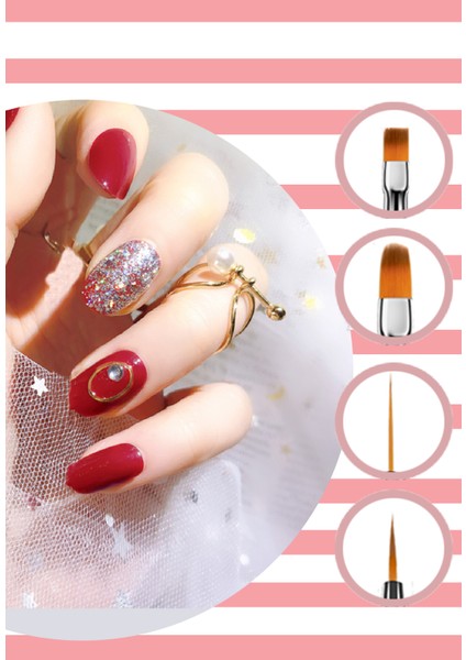 Mujgan 15'Li Profesyonel Nail Art Süsleme Fırçası