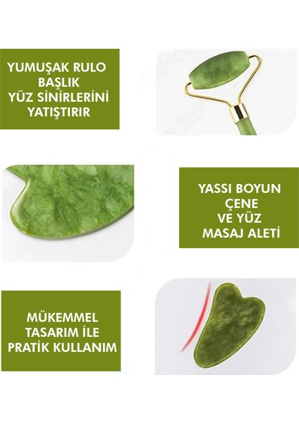 4'lü Armut Sünger + 2'li Yeşim Yaşı + Gua Sha Masaj Taşı