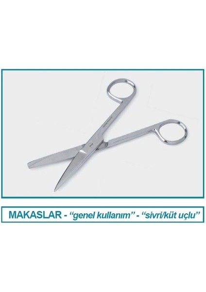 048.24.130 Makas - Laboratuar Için - Küt/sivri - 130 mm (1 Adet)