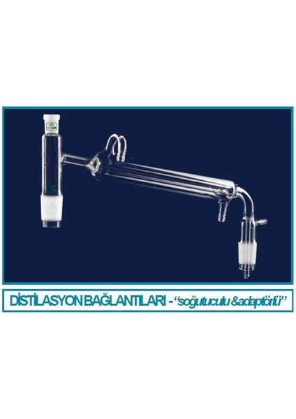 065.56.002 Distilasyon Bağlantısı -Kondenserli-Vakum ADAPTÖRLÜ-ERKEK:NS14/23 250 mm (1 Adet)