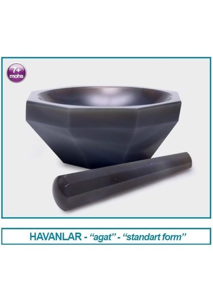038.07.150 Havan - Agat - Tokmağı ile - Çap 150 mm - Standart Form (1 Adet)
