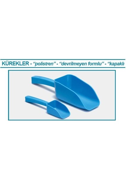 037.35.050B Kürek - P.s - Dibi Düz - Kapaksız - 50 ml - Mavi - 1 Adet