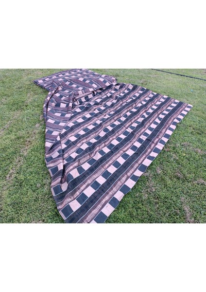 Çizgi Desenli Tül Işlemeli Fon Perde Kumaşı Çok Renkli 2,75 x 12 m