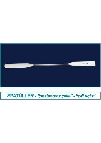 047.07.300 Spatül - Paslanmaz Çelik - Çift Uçlu - Düz - 300 mm (1 Adet)