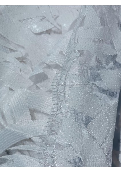 Pullu Nakışlı Beyaz Dantel Abiyelik Gelinlik Tül Kumaş 1,30 x 22 m fırsatları