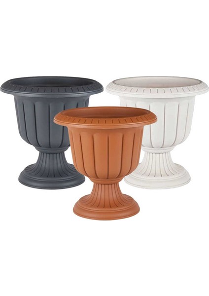 9,8 Litre Antrasit Nergis Saksı Ayaklı Mat Plastik Nergiz Kapıönü Balkon Bahçe Saksısı No1 Ø35x36cm indirimleri