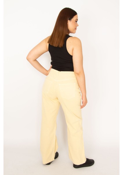 Kadın Bej 5 Cepli Kot Pantolon 65N33369