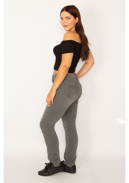 Kadın Gri 5 Cepli Skınny Kot Pantolon 65N34149 fiyatları